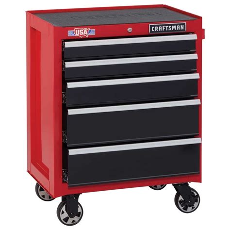 craftsman 2000 series 5-drawer steel rolling tool cabinet red|craftsman double stack tool box.